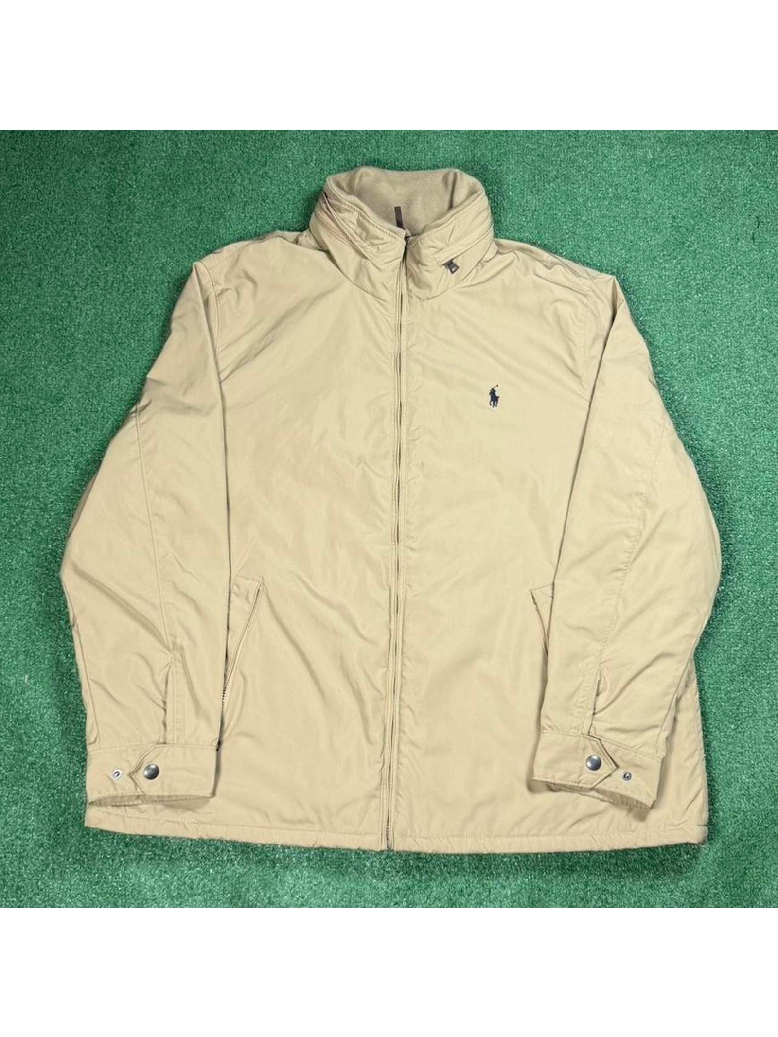 Polo Ralph Lauren Puffer Harrington Jacket Tan Mens 2xl Fleece Lined Big